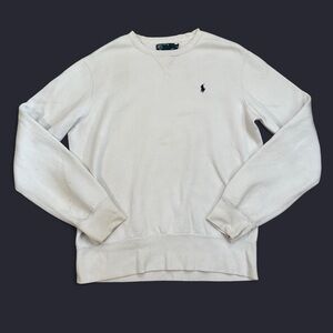 Polo Ralph Lauren Men’s Cotton Blend White Crewneck Sweatshirt Size Medium